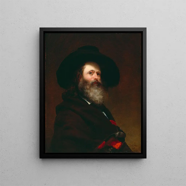 Self-portrait - Charles Loring Elliott — framed artwork on a wall