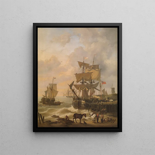 Rising tide - Charles Louis Verboeckhoven — framed artwork on a wall