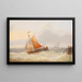 Ships on Rough Sea - Charles Louis Verboeckhoven — framed artwork on a wall