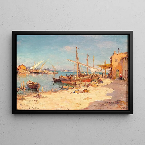 A Scene in Martigues - Charles Malfroy — framed artwork on a wall