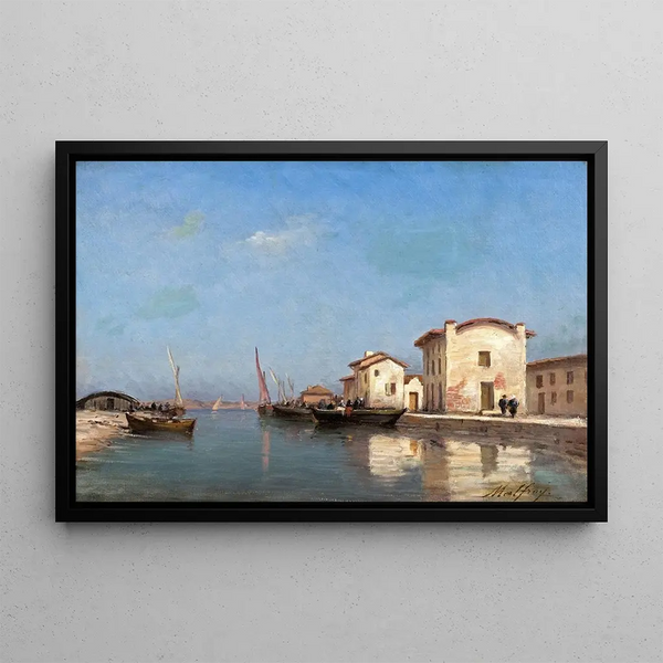 Canal à Martigues - Charles Malfroy — framed artwork on a wall