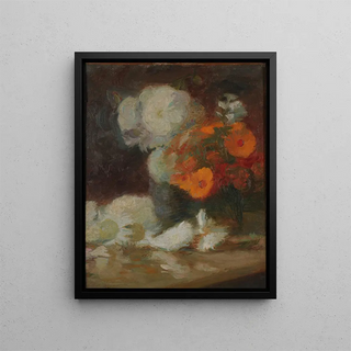 Flower Painting - Charles Marie Dulac — framed artwork on a wall