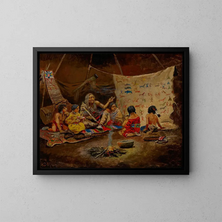 The children's garden - Charles Marion Russell — framed artwork on a wall
