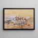 Looking at the Iron Horse - Charles Marion Russell — framed artwork on a wall