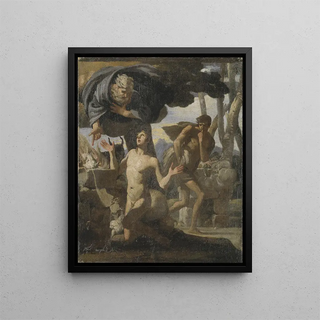 Study on the sacrifice of Abel - Charles Mellin — framed artwork on a wall