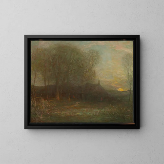La Lune de la récolte - Charles Melville Dewey — framed artwork on a wall