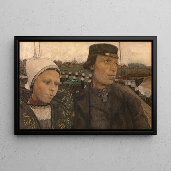 Couple in Zeeland - Charles Mertens — framed artwork on a wall