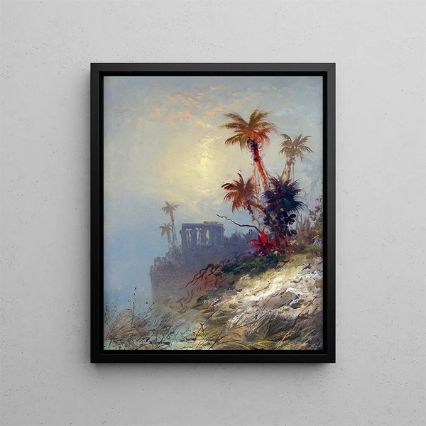 Egyptian landscape painting - Charles Morgan McIlhenney — framed artwork on a wall