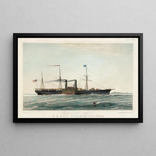 American Postal Steam Train Illinois - Charles Parsons — framed artwork on a wall