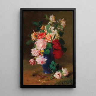 Roses dans un vase - Charles Philipard — framed artwork on a wall