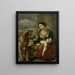 A Saint Bernard dog helps a lost woman with a sick child - Charles Picqué — framed artwork on a wall