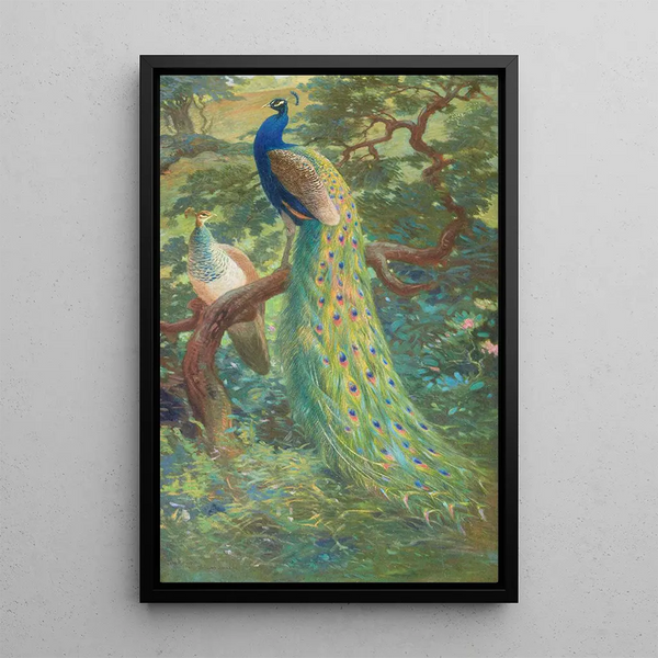 Reproduction of the painting Indian Peafowl Painting - Charles Robert Knight