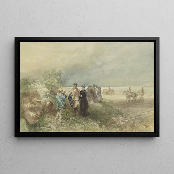 on the coast of the Zuiderzee - Charles Rochussen — framed artwork on a wall