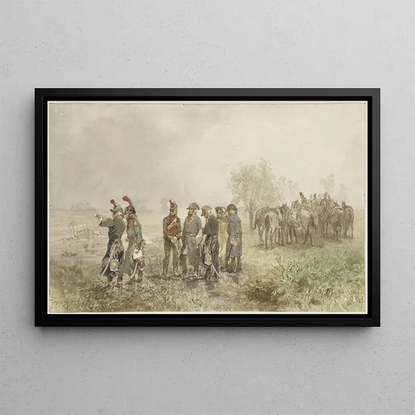 Rencontre d'officiers français en Hollande 1793 - Charles Rochussen — framed artwork on a wall