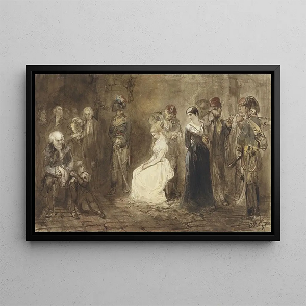 Princess Elizabeth of France in prison, May 10, 1794 - Charles Rochussen — framed artwork on a wall