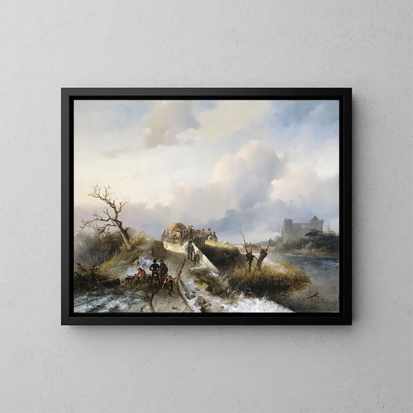 Return from the Hunt - Charles Rochussen — framed artwork on a wall