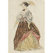 Woman in luxurious costume with hat and riding crop in hand - Charles Rochussen — artwork view