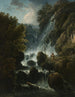 Hermit praying at the waterfall - Charles Santoire de Varenne — artwork view