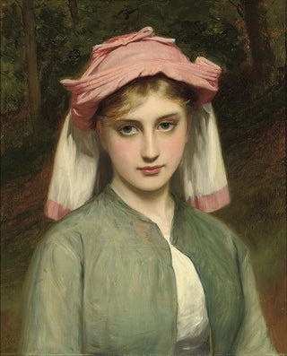 Portrait of a young girl in a forest - Charles Sillem Lidderdale — artwork view
