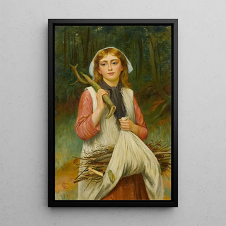 La jeune ramasseuse de fagots - Charles Sillem Lidderdale — framed artwork on a wall