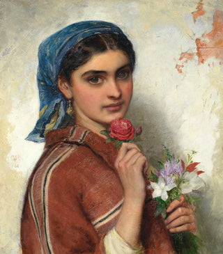 The Flower Seller - Charles Sillem Lidderdale — artwork view