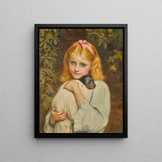 The New Puppy - Charles Sillem Lidderdale — framed artwork on a wall
