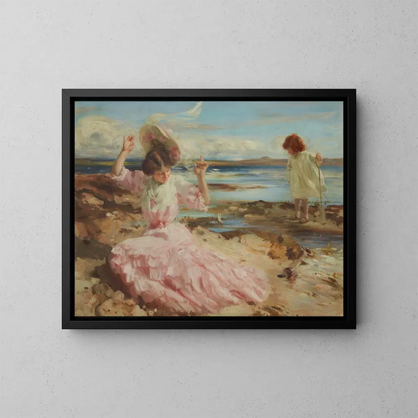 Among the Summer Seas - Charles Sims — framed artwork on a wall
