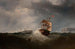 Ships off the coast by rough sea NY - Charles T. Dix — artwork view