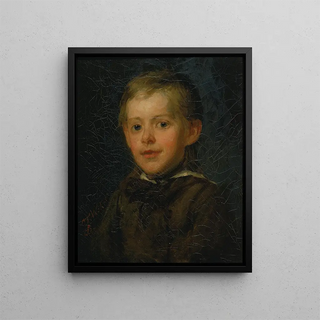 Portrait of a boy - Charles T. Webber — framed artwork on a wall