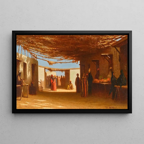 Un bazar au Caire - Charles Théodore Frère — framed artwork on a wall