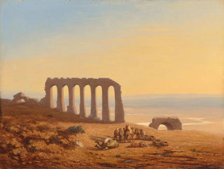 a Bedouin encampment surrounded by ruins - Charles Théodore Frère — artwork view