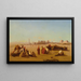 a caravan at rest, The Karnak Temple, Thebes in the distance - Charles Théodore Frère — framed artwork on a wall