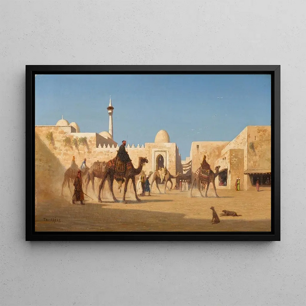 Une Place à Beyrouth - Charles Théodore Frère — framed artwork on a wall