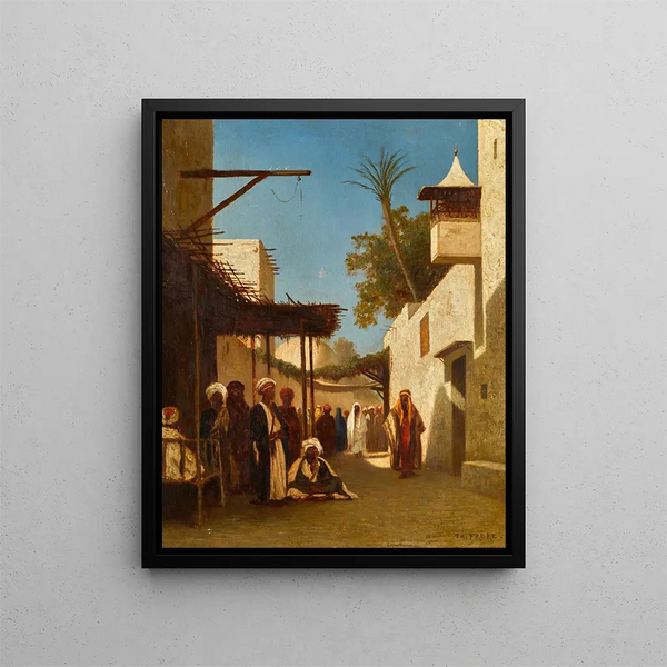 A Street in Damascus - Charles Théodore Frère — framed artwork on a wall