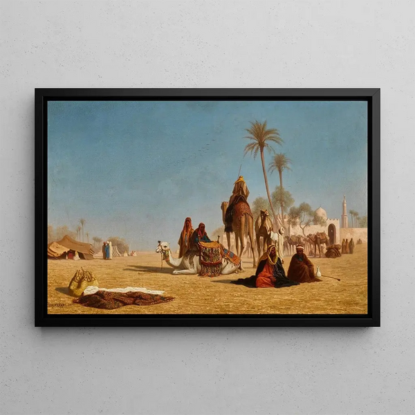 Halte de la caravane - Charles Théodore Frère — framed artwork on a wall