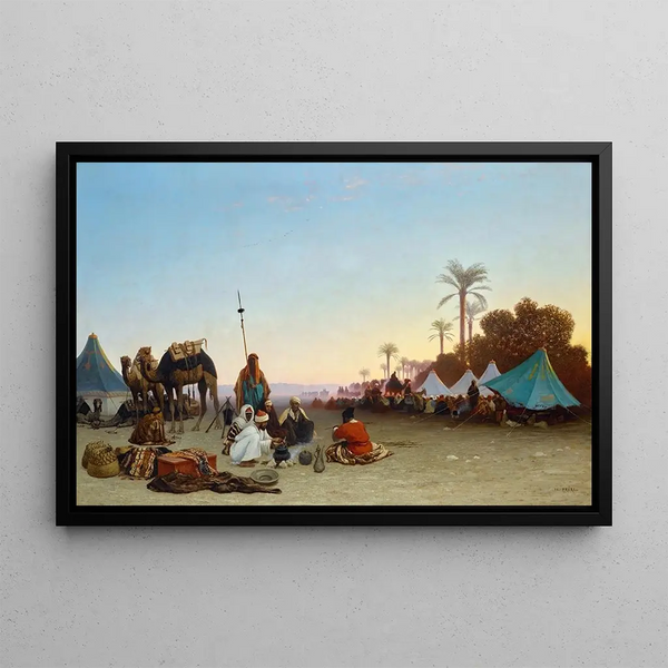 in the Desert - Charles Théodore Frère — framed artwork on a wall