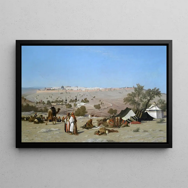 Jerusalem from the Mount of Olives - Charles Théodore Frère — framed artwork on a wall