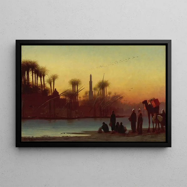 Near Manfalout Egypt - Charles Théodore Frère — framed artwork on a wall