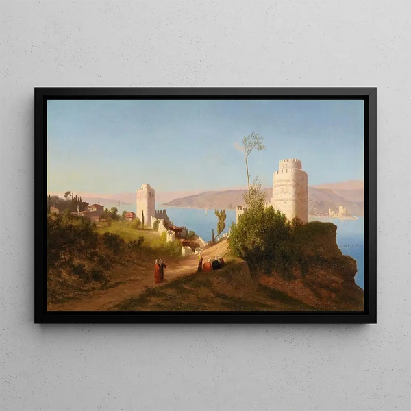 Promenade près de Rumeli Hisari, Constantinople - Charles Théodore Frère — framed artwork on a wall