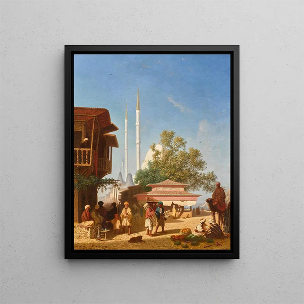 The Nusretiye Mosque in Istanbul - Charles Théodore Frère — framed artwork on a wall