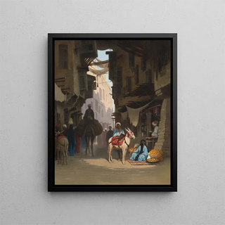 The Souk - Charles Théodore Frère — framed artwork on a wall