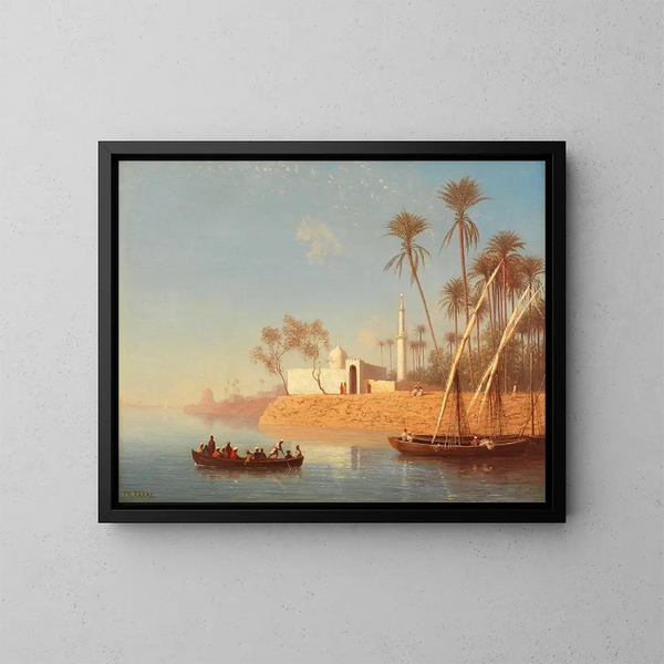 View of Boulak near Cairo, Egypt - Charles Théodore Frère — framed artwork on a wall