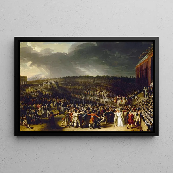 La fête de la Fédération le 14 juillet 1790 au Champ-de-Mars, actuel 7ème arrondissement - Charles Thévenin — framed artwork on a wall
