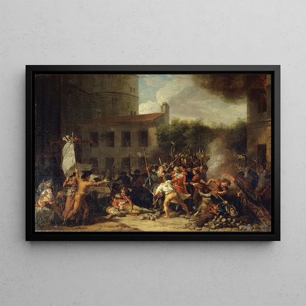 the Storming of the Bastille on July 14, 1789 - Charles Thévenin — framed artwork on a wall