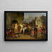 The departure of Marie of Burgundy for falcon hunting - Charles Tilmont — framed artwork on a wall