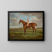 The Chestnut Colt Regulus by Mr. Charles Taylor, ridden by a jockey in Chester - Charles Towne — framed artwork on a wall