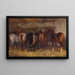 Horses in the Stable - Charles Tschaggeny — framed artwork on a wall