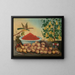 Still life with fruits, bird, and dwarf pear tree - Charles V. Bond — framed artwork on a wall