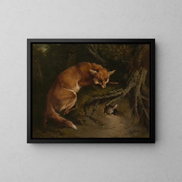 Hunting - Charles Verlat — framed artwork on a wall