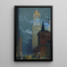 Building Singer at Night - Charles Vezin — framed artwork on a wall